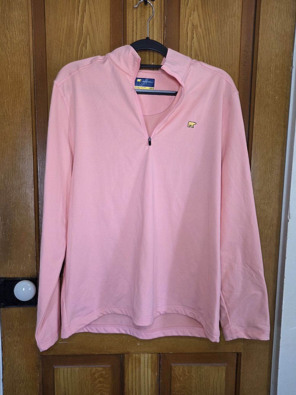 Men's Coral Pink Quarter-Zip Pullover Sweater